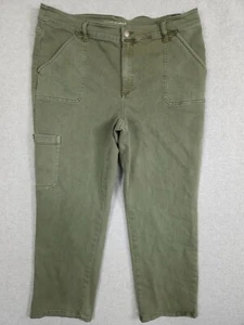 Chico's Jeans Women's Size 16 Straight Leg Ankle Green Denim (3 Chico's) - Picture 1 of 12