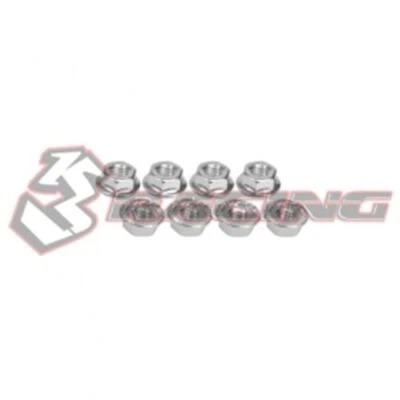 3RACING 3RAC-NS40 4mm Aluminium Locknut Serrated 8pcs 1/10 RC EP FFEVO M4 CAR - Image 1 of 4