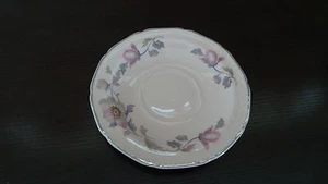 Edwin Knowles China Mayglow Alice Ann Platinum Trim Saucers x1 - Picture 1 of 2