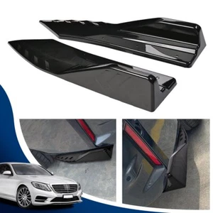 Universal Car Rear Spats Bumper Splitter Diffuser Spoiler Lower Lip ABS GLOSSY - Picture 1 of 12