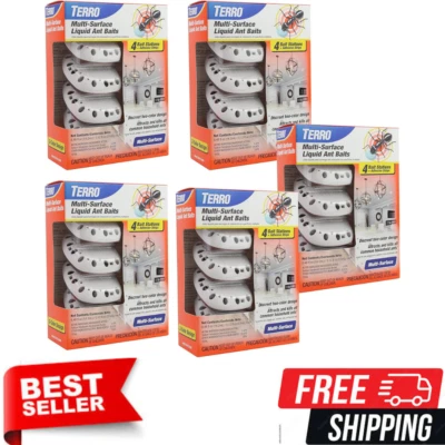 Terro T334 4 5 Pack Multi-Surface Liquid Ant 20 Discreet Best Bait Stations 2024 - Image 1 of 4