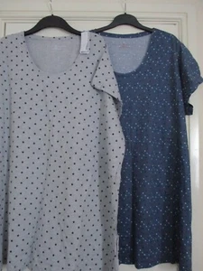 Pretty Secrets Navy Hearts & Grey Stars Nighties Size 28/30 Both Brand New. - Picture 1 of 4