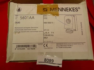 Mennekes 5601AA DUO 16A 4polig 7h 500V IP67 Wanddose - CEE Schalter - Bild 1 von 6