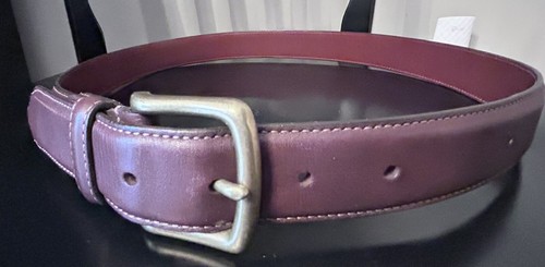 Cintura Coach Uomo 36 Britannica Tan Full Grain Marrone Pelle di Vacchetta Fibbia Ottone 5916