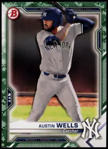 2021 Bowman #BP-47 Austin Wells Prospects Camo New York Yankees - Bild 1 von 2