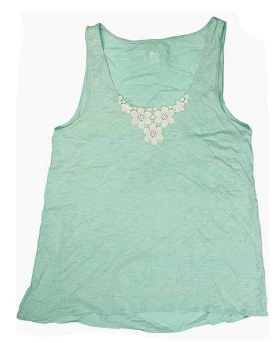 Ropa de dormir sin mangas Hue Mist verde talla pequeña PJ64213 apliques flores Foto 1 de 1