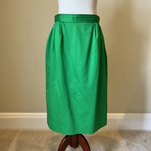 VTG Womens Pencil Skirt Sz S Kelly Green Office Career Preppy Union Made USA - Picture 1 of 11