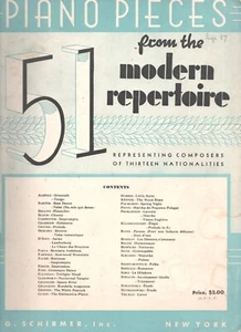 51 Piano Pieces from the Modern Repertoire Vintage PB, 1940 G. Schirmer - Picture 1 of 1