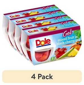 (4 pack) Dole Fruit Bowls Mixed Fruit in Black Cherry Gel, 4.3 oz (4 Cups) - Picture 1 of 19