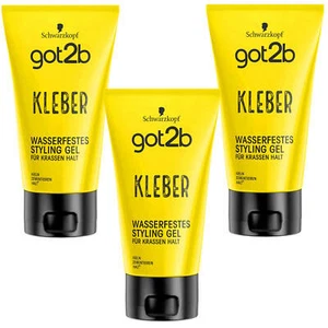 3x 150ml Schwarzkopf got2b Kleber Wasserfestes Styling Gel für krassen Halt - Bild 1 von 3