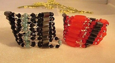 Lote de 2 - Pulsera/Collar con Cuentas de Hematita Magnética Azul y Rojo (#156) Nuevo sin Etiquetas Foto 1 de 4