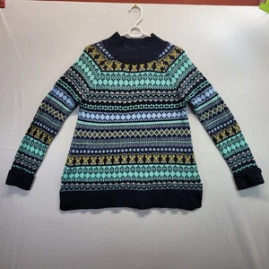 Suéter para mujer New York & Comp azul medio Fair Isle cuello falso largo - Imagen 1 de 12