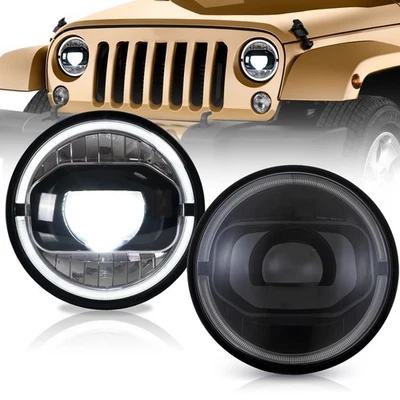 VLAND LED Scheinwerfer für JEEP Wrangler JK 07-17 LED Gelb Blinker Frontleuchte - Bild 1 von 4
