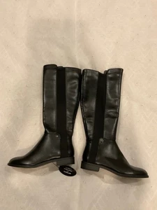 Neu mit Etikett Alfani Pippa kniehohe modische Damenstiefel schwarz veganes Kunstleder Größe 5,5 - Bild 1 von 5