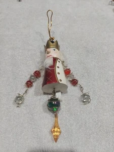 Holz Nussknacker Weihnachtsschmuck 6" bemalt baumelnd bunt Edelstein - Bild 1 von 9