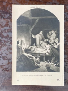 E. Le Sueur Mort de Saint Bruno – Musée du Louvre – A.N. Paris Vintage Postcard - Bild 1 von 2