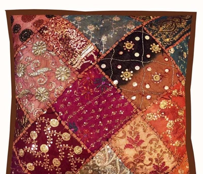 ANNIVERSARY GIFT 24" ETHNIC HOME DECOR SQUIN THROW FLOOR CUSHION PILLOW COVER - Image 1 of 4