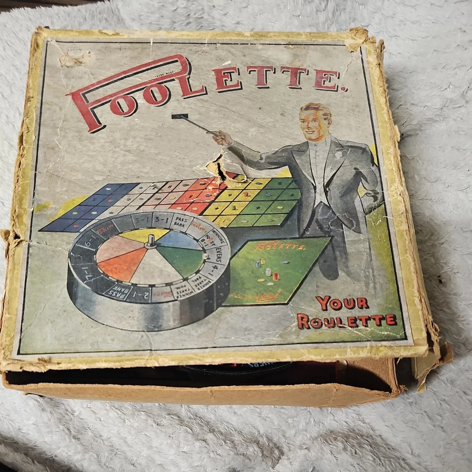 Boxed 1930s Roulette Style Board Game / 'Foolette' / Vintage  - Image 1 of 4