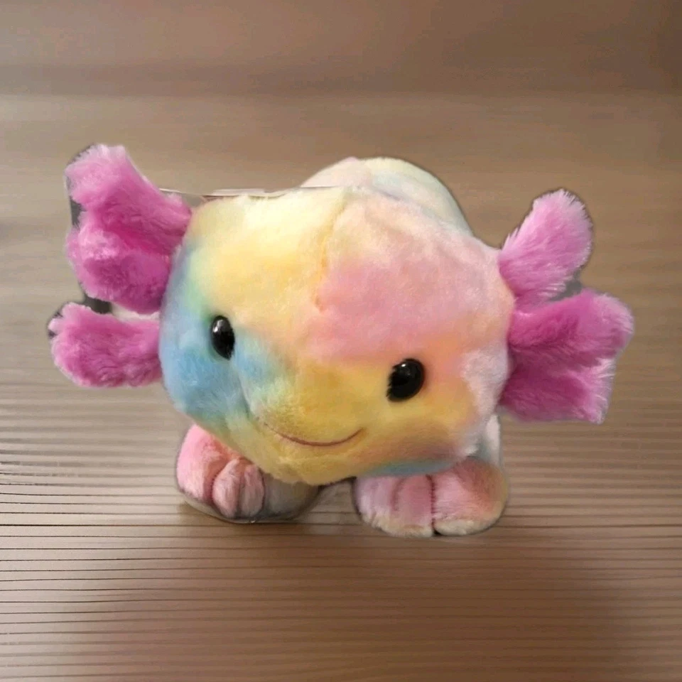Retired Build A Bear Tie Dye Pastel Rainbow Axolotl 18” Soft Toy Plush - image 1 of 4