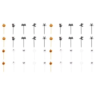  2 Count Halloween Party Supplies Decorations Cake Props Birthday Cupcake Decors - Image 1 of 4