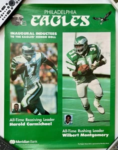 VINTAGE Philadelphia Eagles HOF Harold Carmichael Monthomery Poster 17x22 RARE - Bild 1 von 1