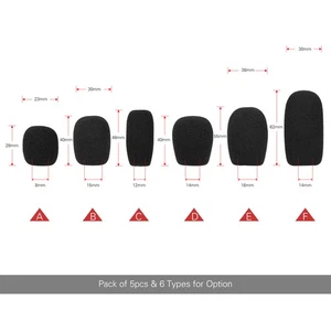 Mini Microphone Windscreens Mic Foam Covers For Lapel Headset Microphone AURC - Picture 1 of 3