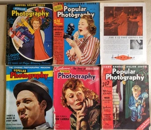 Lot Of 6 Popular Photography Magazine 1939, 1940, 1941, 1942 Pin Ups, Ads - Picture 1 of 2