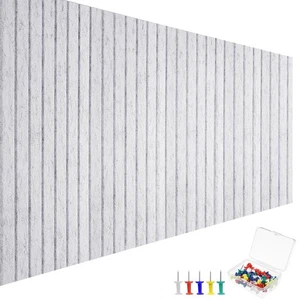 Large Cork Board 48" x 36", 12 Pack Slat Felt Wall Tiles with Colored Pushpin... - Picture 1 of 7