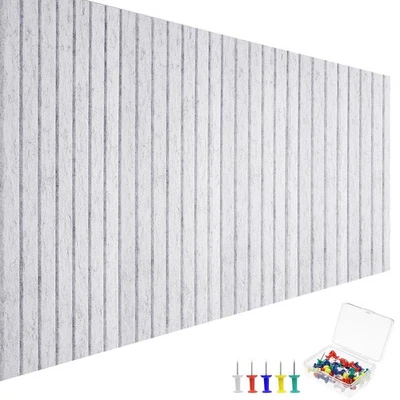 Large Cork Board 48" x 36", 12 Pack Slat Felt Wall Tiles with Colored Pushpin... - Image 1 of 4