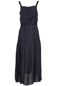 MASSCOB BLUE LINEN MIDI DRESS MEDIUM - Picture 1 of 4