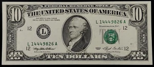 1993 $10 Federal Reserve Note, San Francisco! Uncirculated! Fr# 2030 L. - Picture 1 of 4