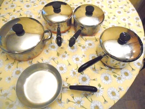 Vintage Revere Ware 8-teiliges Kochgeschirr Set Kupferboden Töpfe & Pfannen Revereware - Bild 1 von 8