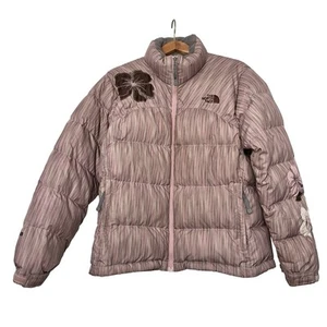 North Face Women's Floral 700 Down Jacket Size L Pink Retro Limited Edition - Picture 1 of 13