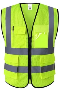 Reflective Safety Vest for Men & Women Mesh High Visibility Vest with Pockets... - Picture 1 of 7