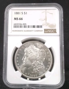 1881-S $1 Morgan Silver Dollar NGC MS 66 5532 - Picture 1 of 2