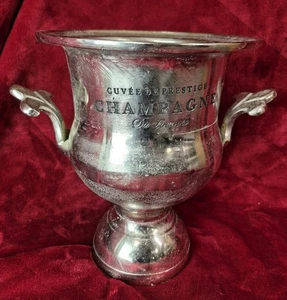 Cubo de hielo enfriador de vino CUVEE DE PRESTIGE Champagne Du Louvois - Trofeo de plata - Imagen 1 de 4