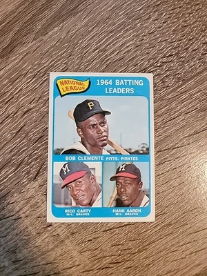 1965 Topps N.L Líderes de Bateo 1964 Bob Clemente Hank Aaron Carty #2 ¡¡CENTRADO!!! Foto 1 de 4
