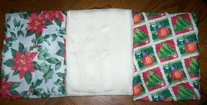 NUEVO MANTEL DE TELA * 3 para elegir Navidad Poinsettia, árboles, rayas Damasco* - Imagen 1 de 4