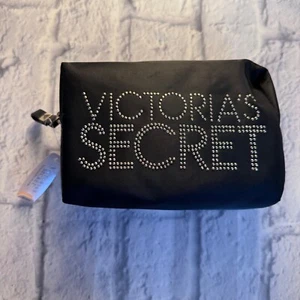 Victoria's Secret BLACK Supermodel Bling Makeup Bag Cosmetic Travel Bag Case - Picture 1 of 9