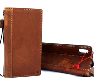 Genuine Oil Leather Case for Apple iPhone XR Wallet Luxury Cover Soft Strap Slim - Picture 1 of 7