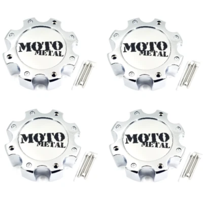 x4 Moto Metal Chrome 8 Lug Center Cap for MO957/959/961/964/965 Wheels 845L172R - Image 1 of 4