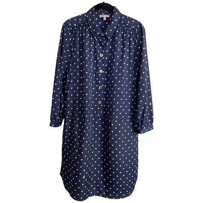 Vestido Juicy Couture Azul Rosa Lunares Logo Funda Bolsillos Popover Talla L Foto 1 de 4