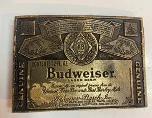 Vintage Anheuser Busch Budweiser Lager Beer Belt Buckle - Picture 1 of 4