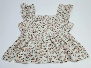 Top corto SHEIN para mujer 4 babydoll pequeño floral beige + correas de aleteo rosa - Imagen 1 de 14