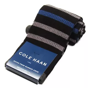 Calze eleganti Cole Haan uomo rugby righe bambù nere multicolore taglia unica - Foto 1 di 3