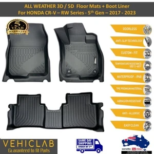 3D TPE All Weather Car Floor Mats Liners for Honda CR-V CRV 5 Seater-2017 - 2023 - Foto 1 di 6