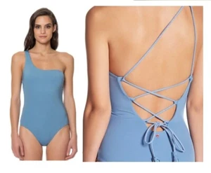 Red Carter 1-teiliger Badeanzug XS ozeanblau One Shoulder Rücken Spitze Schnürung Neu mit Etikett $ 155 - Bild 1 von 5