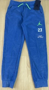 Jordan Elevated Classics DK Marina Blue French Terry Pants 95B211-BAJ - Boys L - Picture 1 of 6
