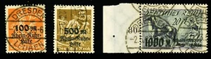 [GERMANY] 1923: SC B5 / B6 / B7 w/ Dresden/Leuben datestamps - Picture 1 of 2