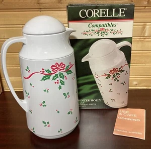 Vintage Corelle Winter Holly Thermal Server NIB 1 QT/L - Picture 1 of 8